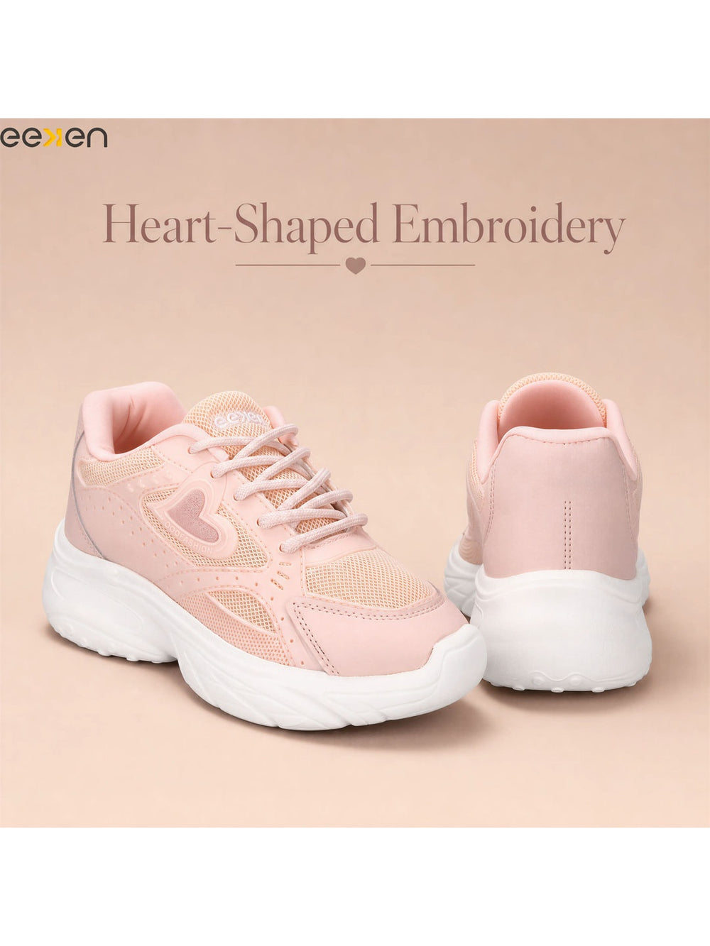 Paragon Eeken Women Comfortable Cushioned Sports Shoes with Heart Accent Design