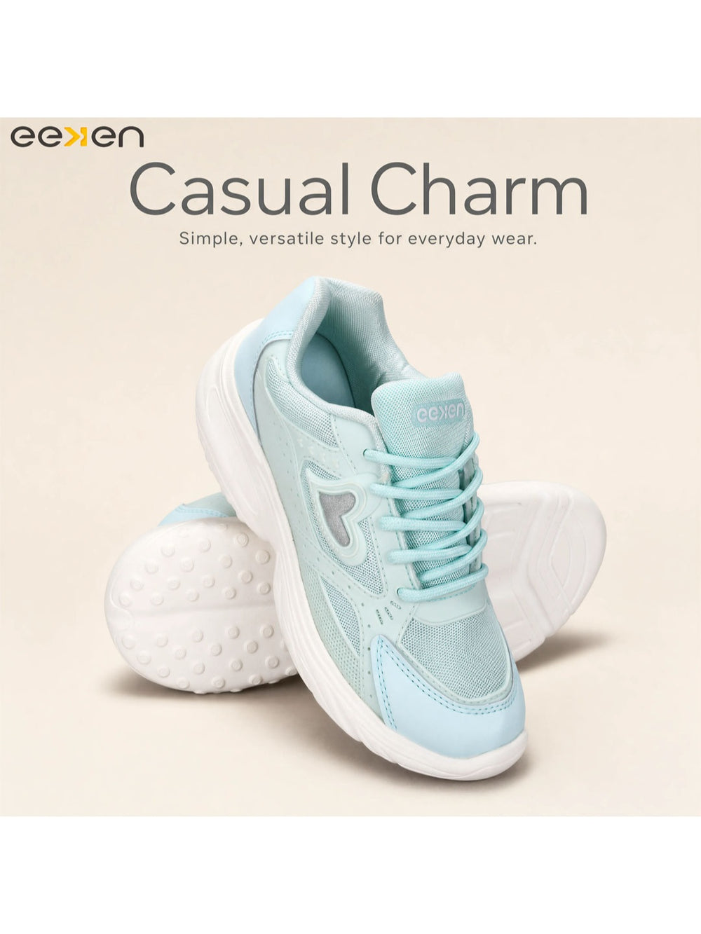 Paragon Eeken Women Comfortable Cushioned Sports Shoes with Heart Accent Design