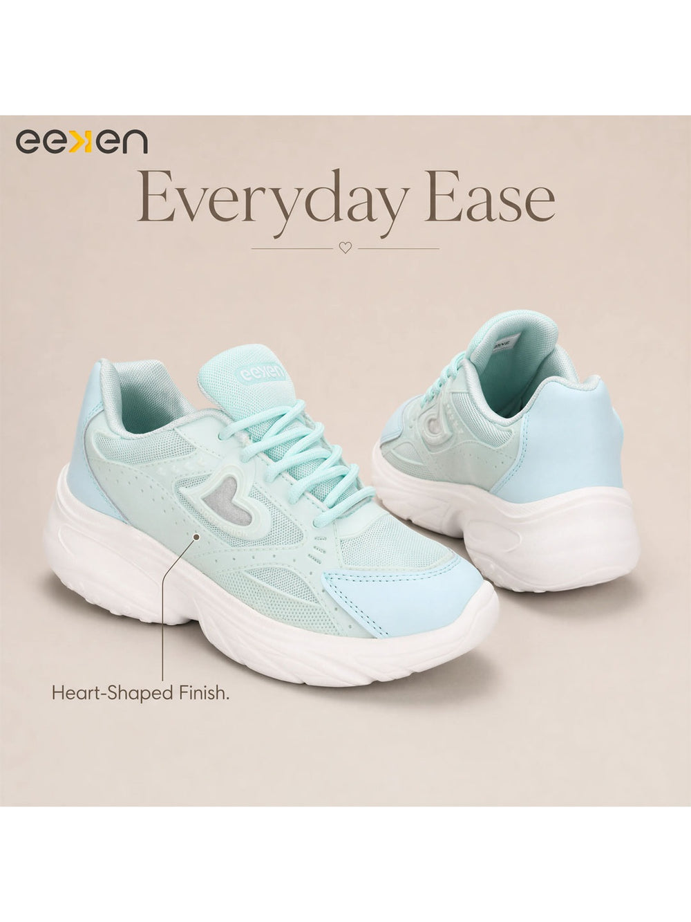 Paragon Eeken Women Comfortable Cushioned Sports Shoes with Heart Accent Design
