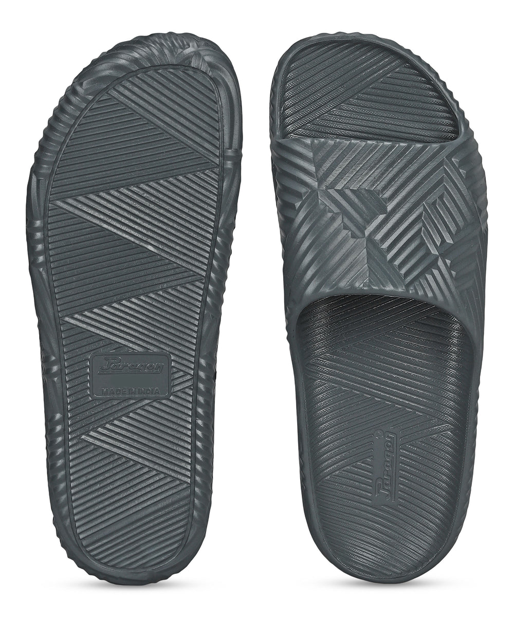 Paragon EVK10924G Men's Waterproof Grey Sliders with Comfortable Sole