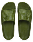 Paragon EVK10924G Men's Waterproof Olive Sliders with Comfortable Anti-Skid Sole