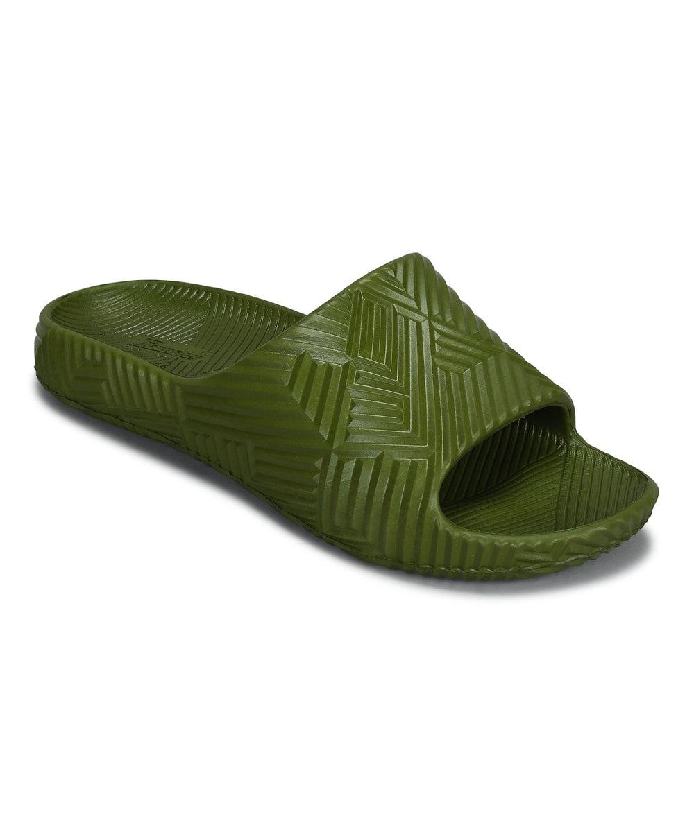 Paragon EVK10924G Men's Waterproof Olive Sliders with Comfortable Sole