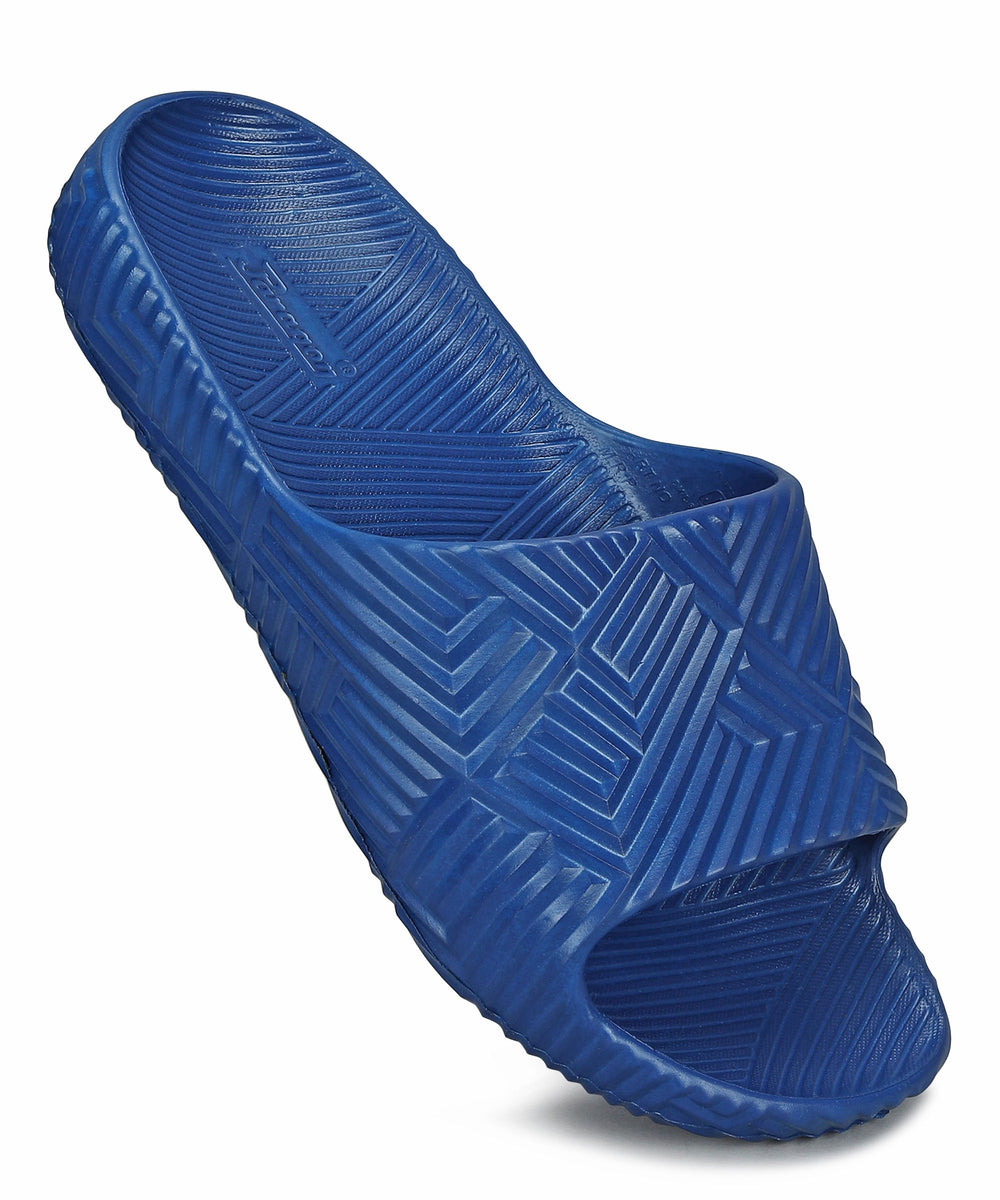 Paragon EVK10924G Men's Waterproof Blue Sliders with Comfortable Sole