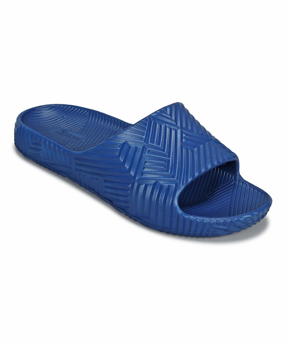 Paragon EVK10924G Men's Waterproof Blue Sliders with Comfortable Sole