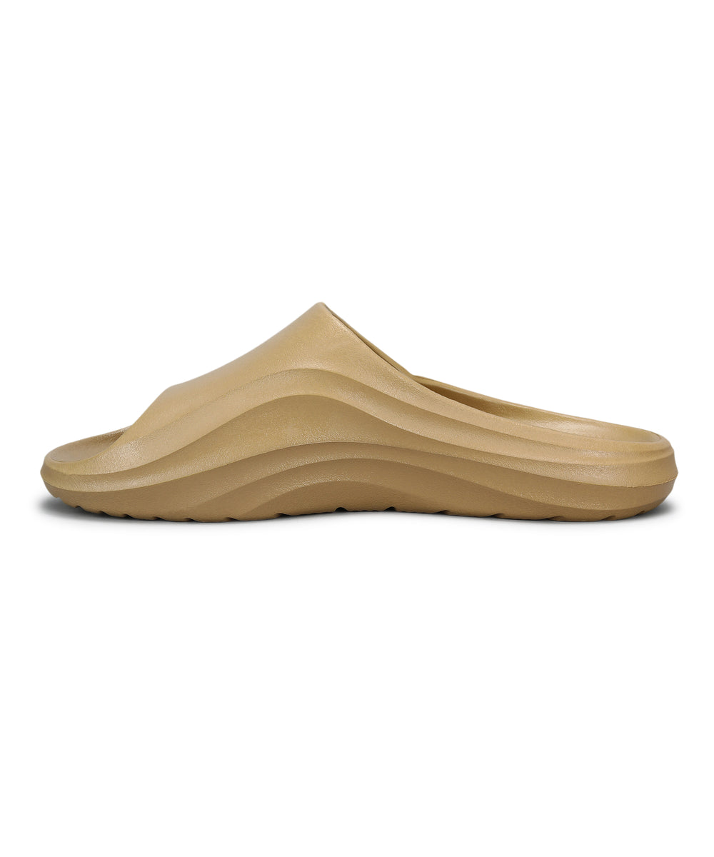 Paragon EVK10926G Men's Waterproof Beige Sliders with Comfortable Sole