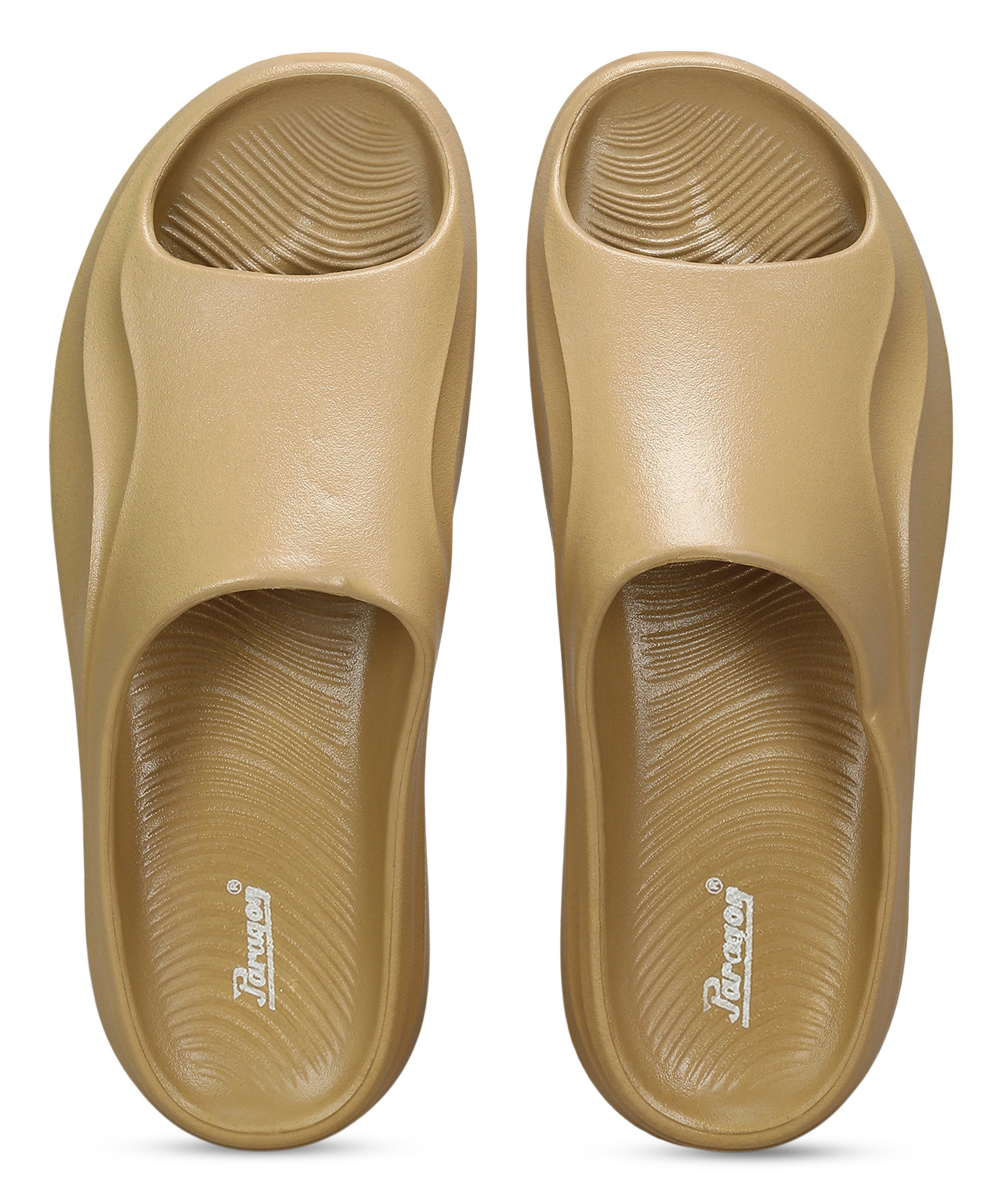 Paragon Men&#39;s Watreproof Beige Sliders with Comfortable Anti-Skid Sole