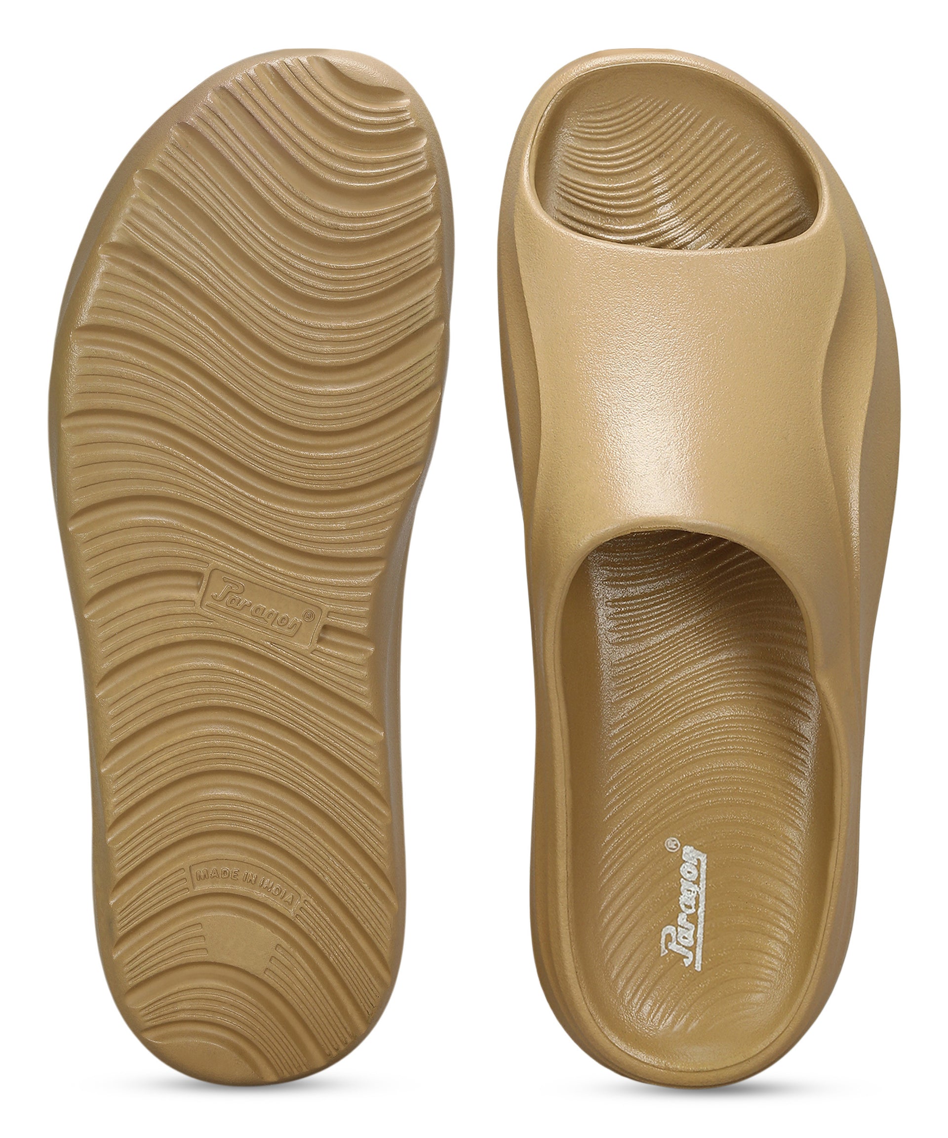 Paragon Men&#39;s Watreproof Beige Sliders with Comfortable Anti-Skid Sole