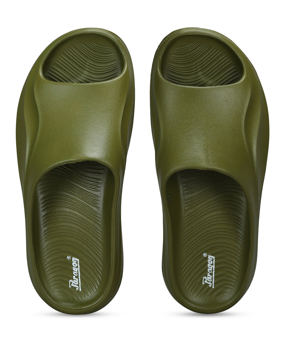 Paragon EVK10926G Men's Waterproof Green Sliders with Comfortable Sole