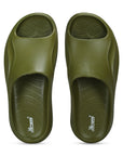 Paragon Men's Watreproof Green Sliders with Comfortable Anti-Skid Sole