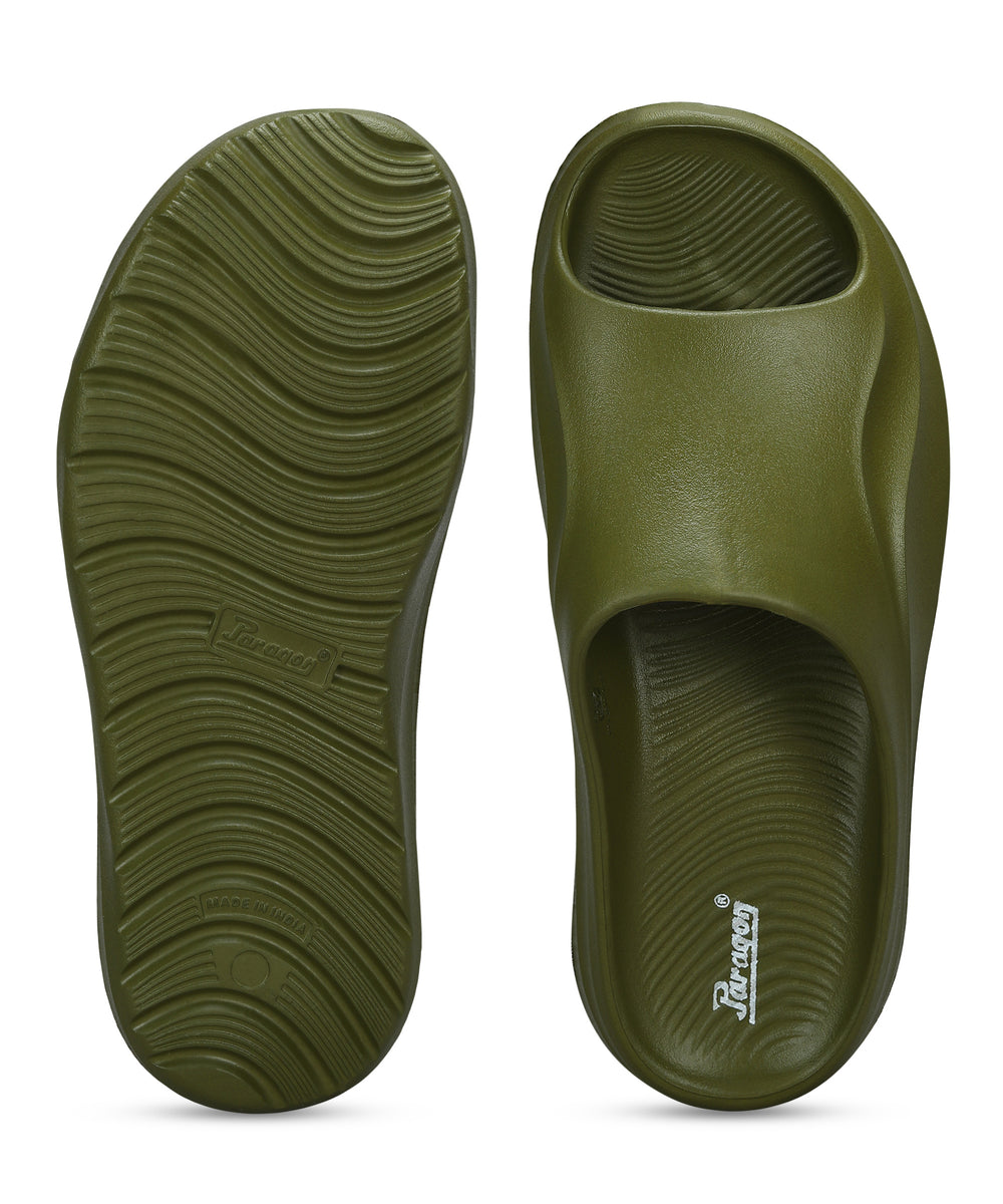 Paragon EVK10926G Men's Waterproof Green Sliders with Comfortable Sole