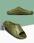 Paragon Men's Watreproof Green Sliders with Comfortable Anti-Skid Sole