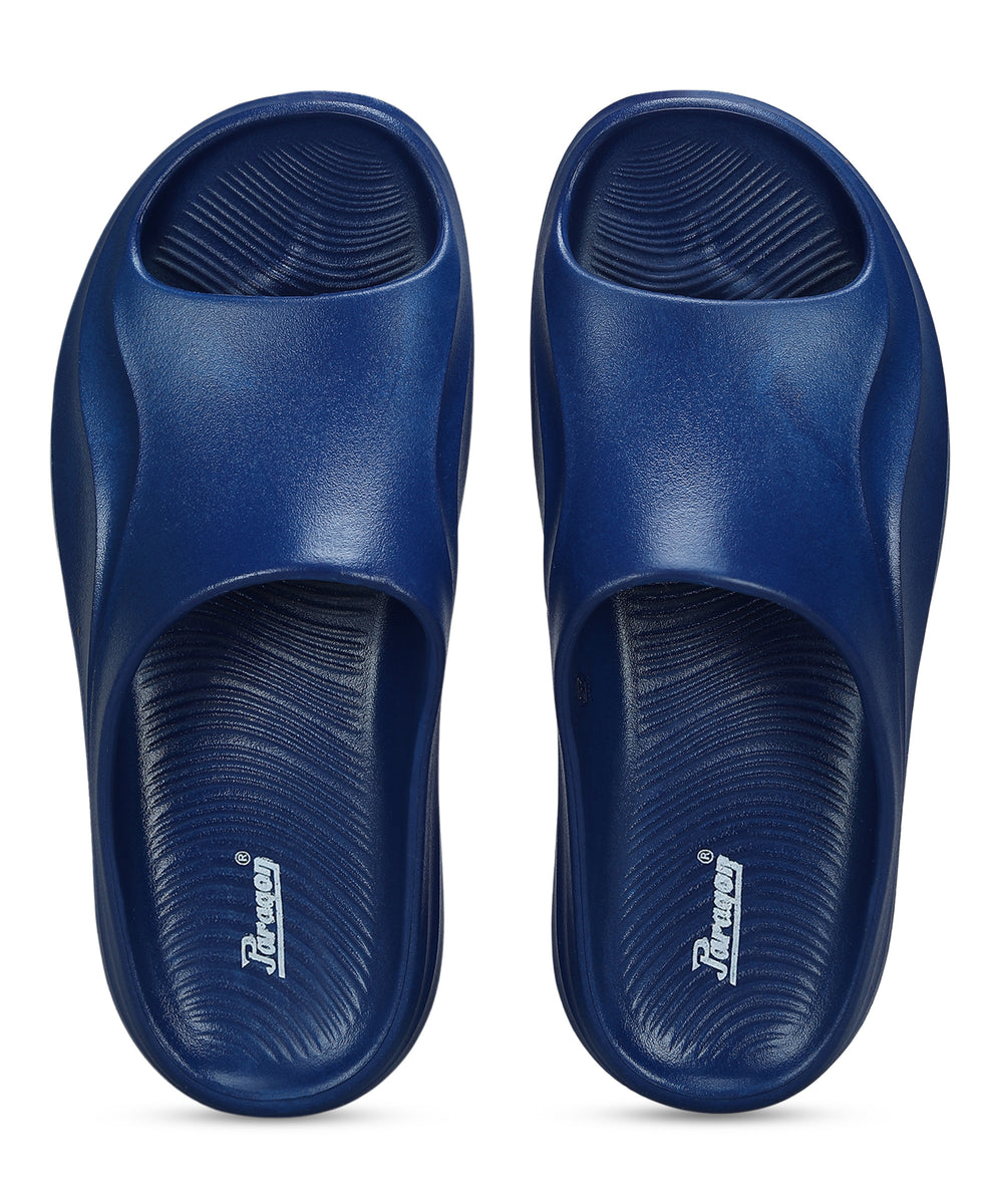 Paragon EVK10926G Men's Waterproof Blue Sliders with Comfortable Sole