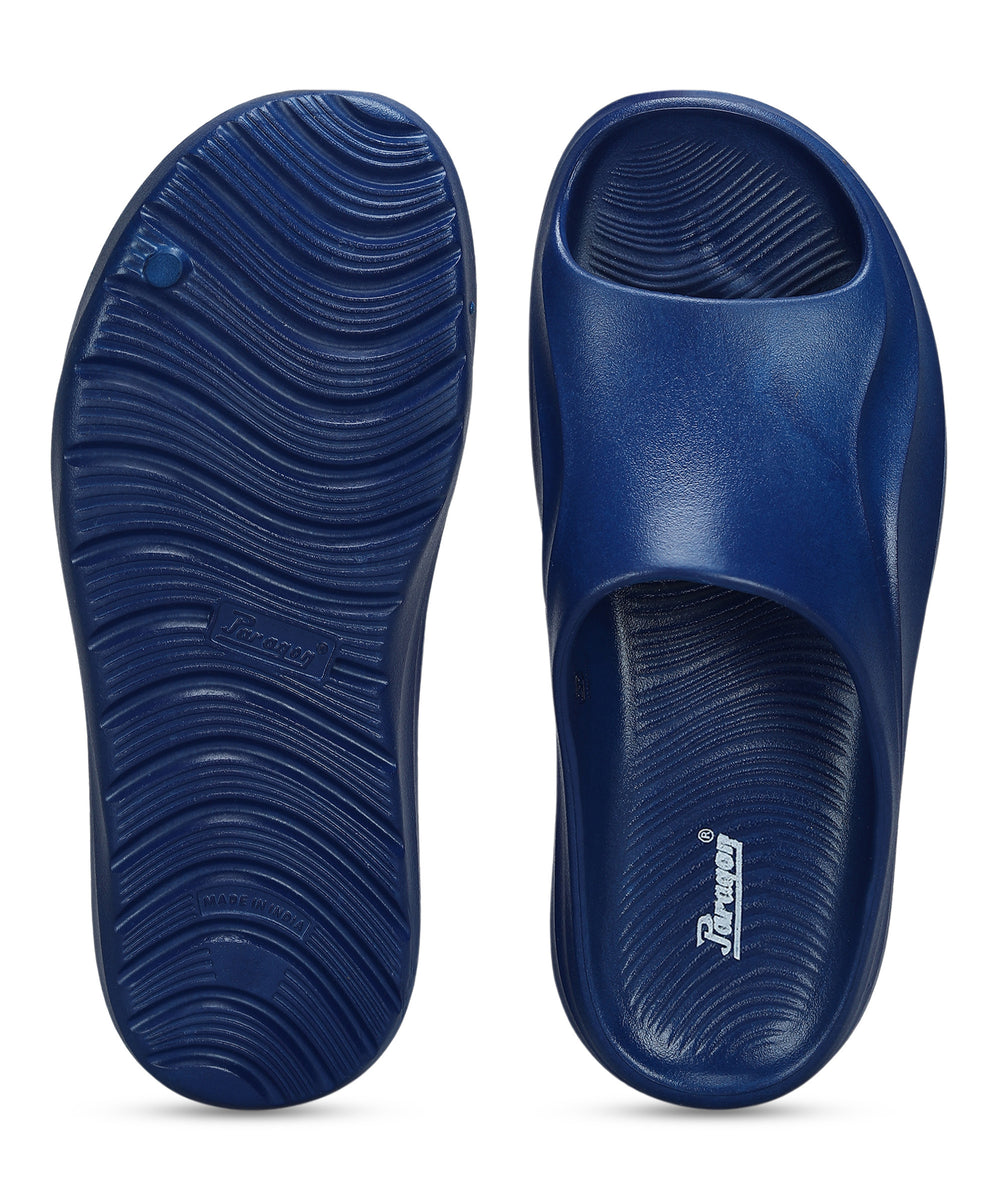 Paragon EVK10926G Men's Waterproof Blue Sliders with Comfortable Sole