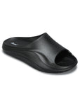 Paragon Men's Watreproof Black Sliders with Comfortable Anti-Skid Sole