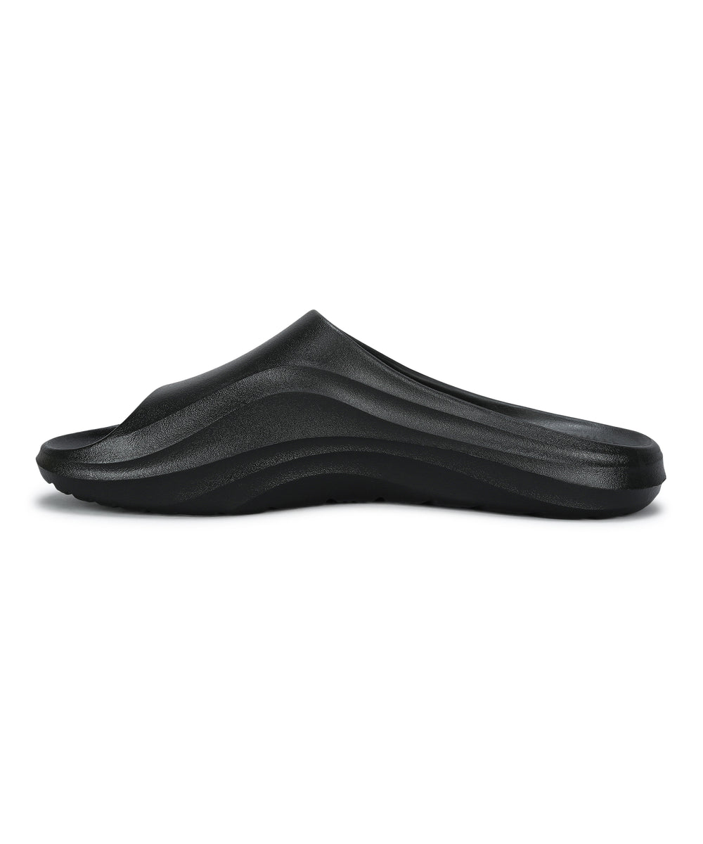 Paragon Men's Waterproof Black Sliders with Comfortable Sole
