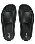 Paragon Men's Watreproof Black Sliders with Comfortable Anti-Skid Sole