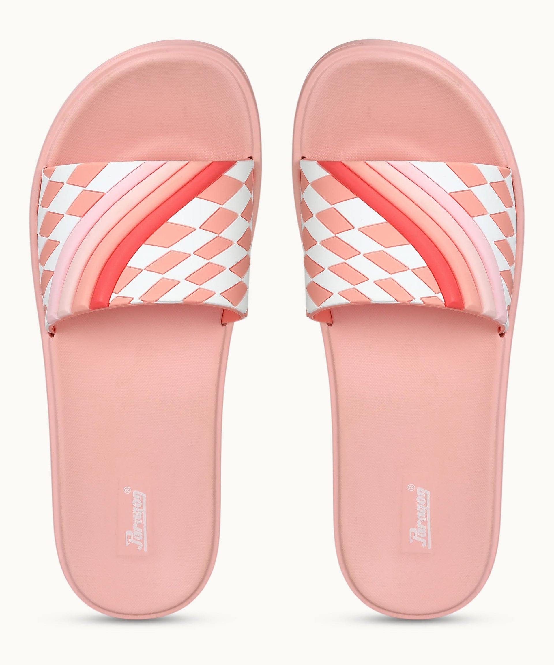 Paragon Women&#39;s Peach Sliders with Cushioned Sole for Everyday Use