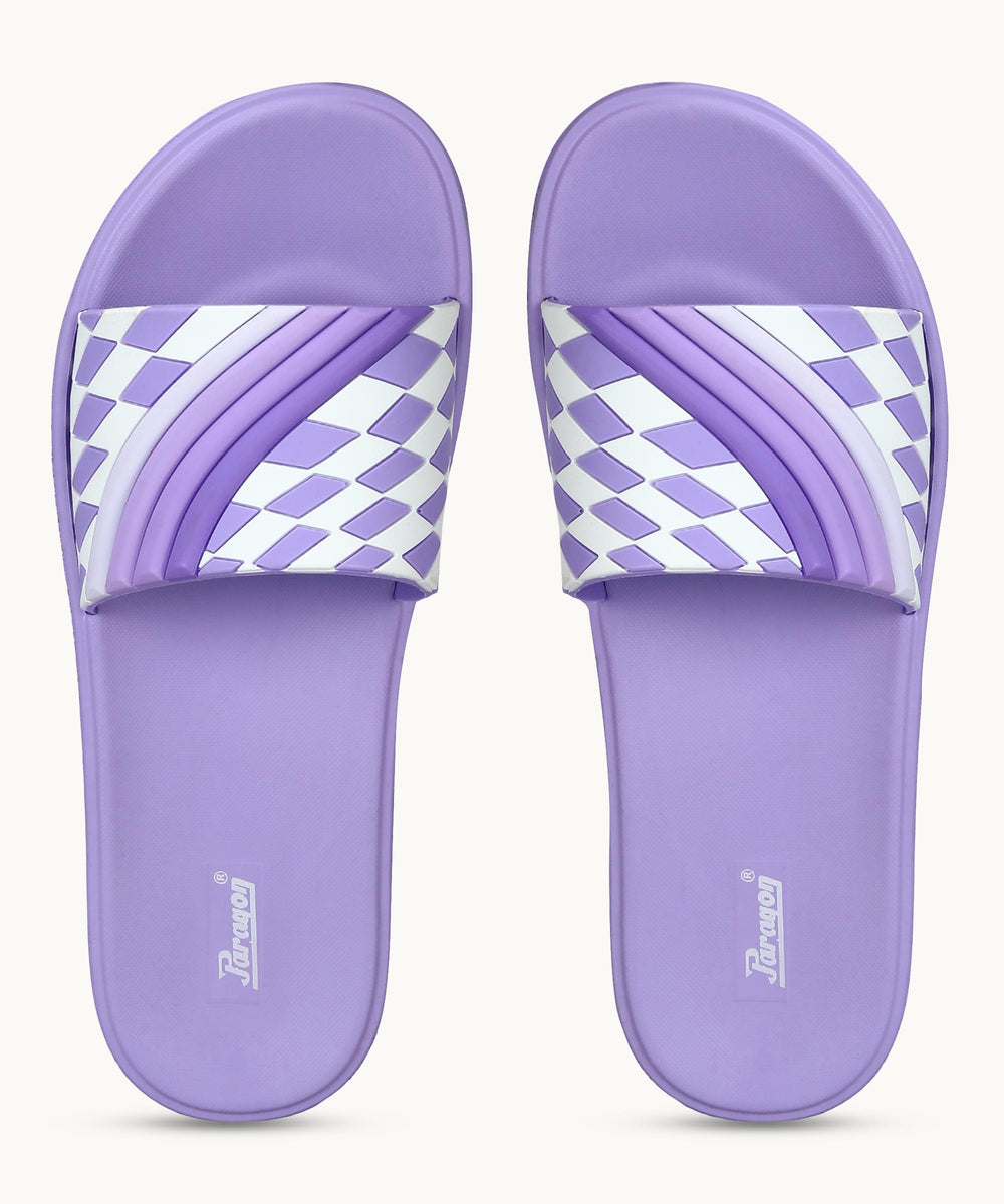 Paragon Women's Purple Sliders with Cushioned Sole for Everyday Use