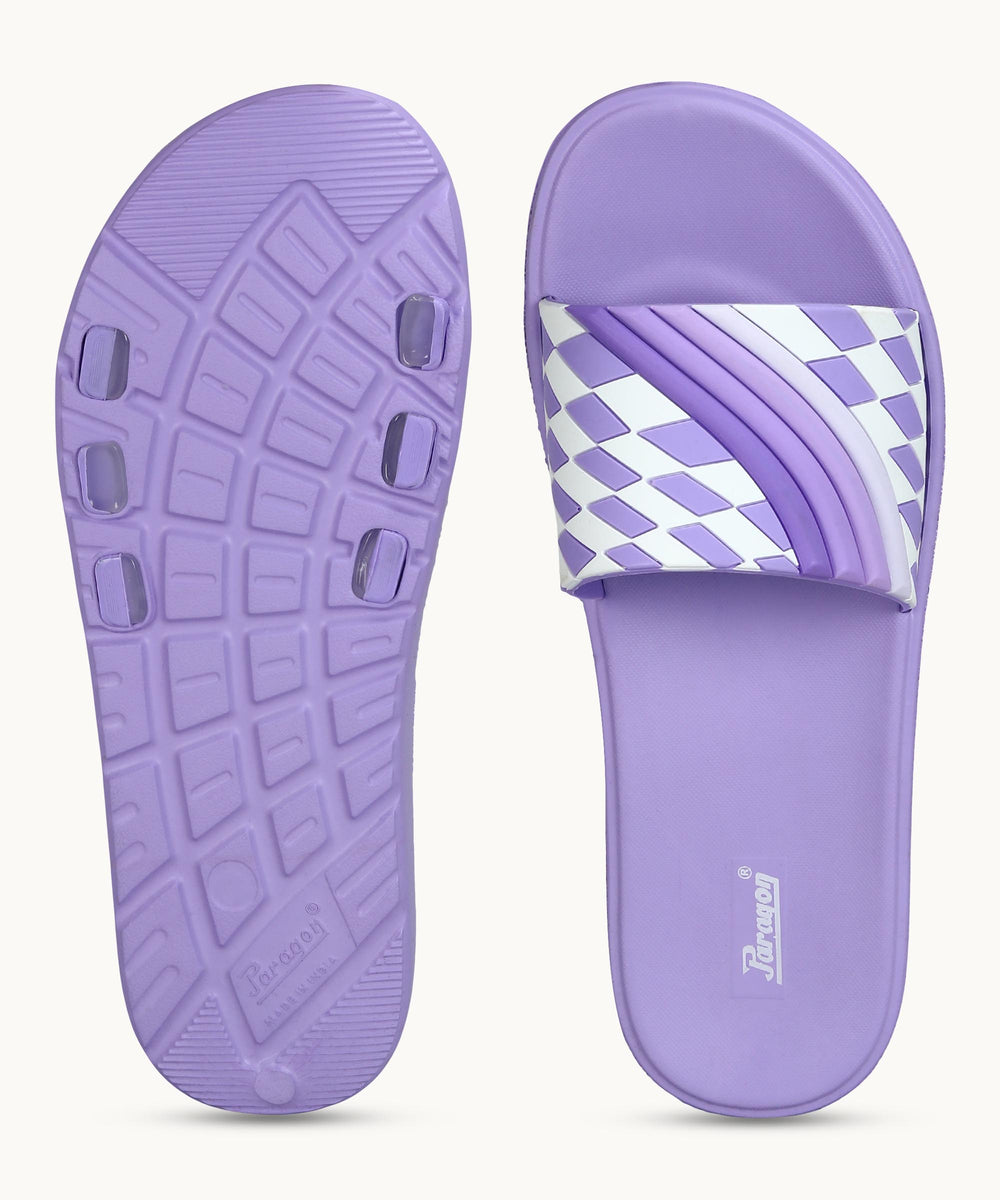 Paragon Women's Purple Sliders with Cushioned Sole for Everyday Use