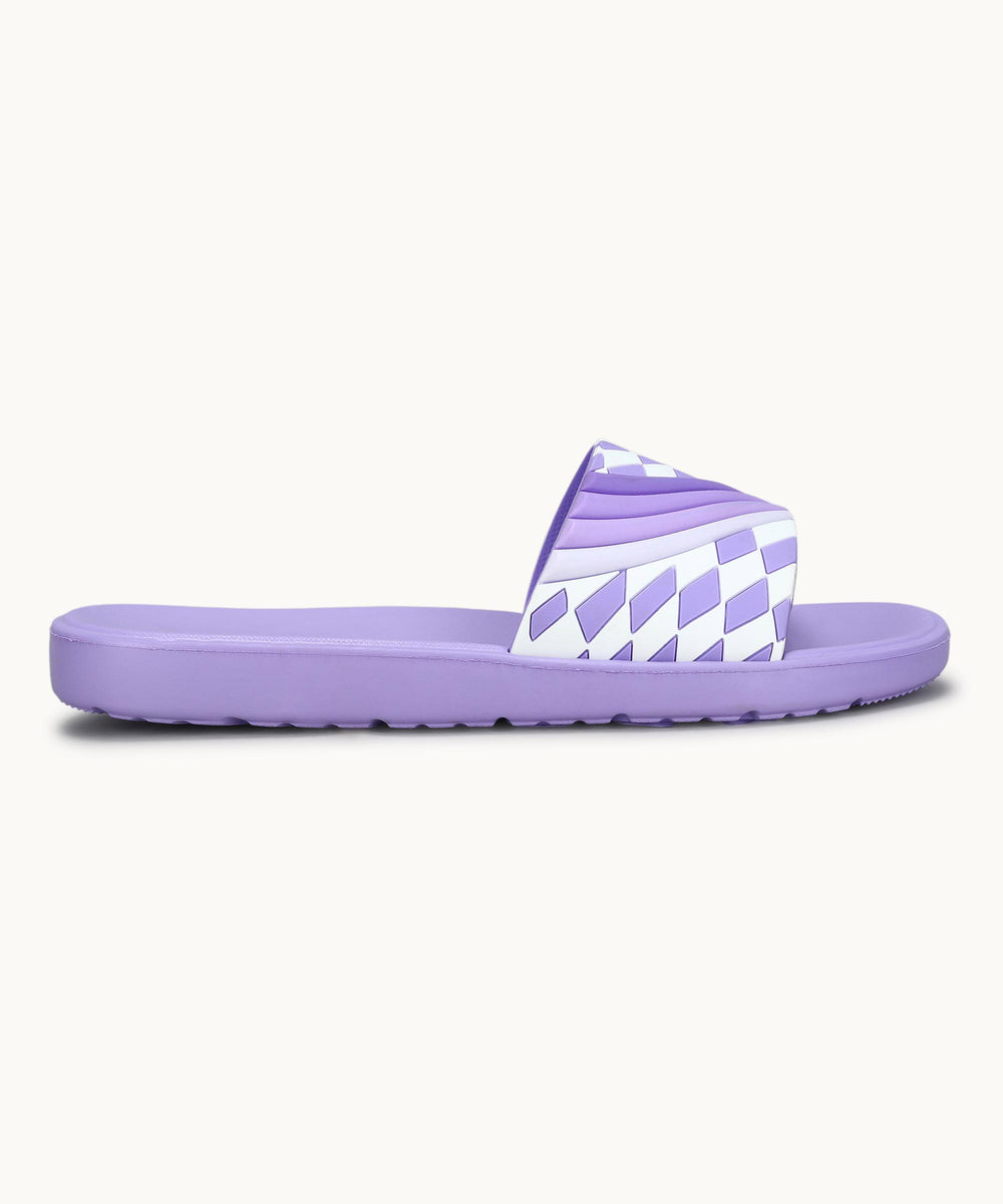 Paragon Women's Purple Sliders with Cushioned Sole for Everyday Use