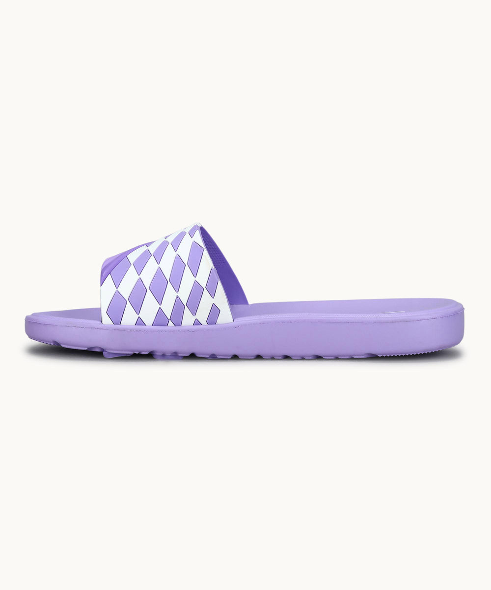 Paragon Women's Purple Sliders with Cushioned Sole for Everyday Use