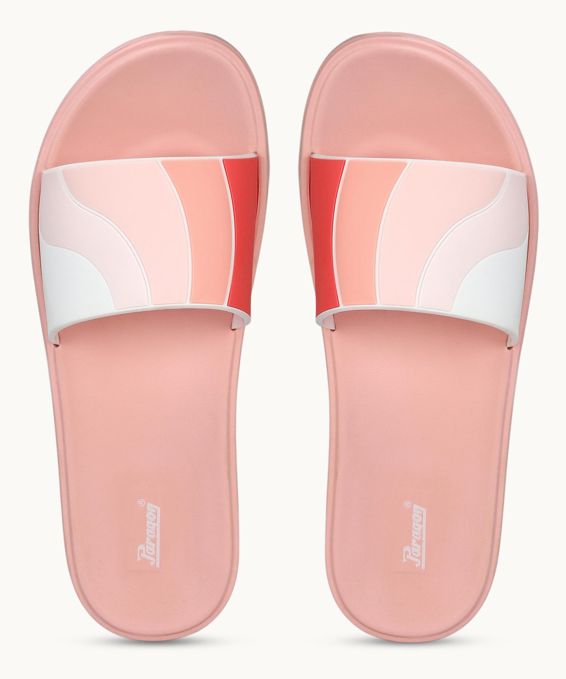 Paragon Women&#39;s Peach Sliders with Cushioned Sole for Everyday Use