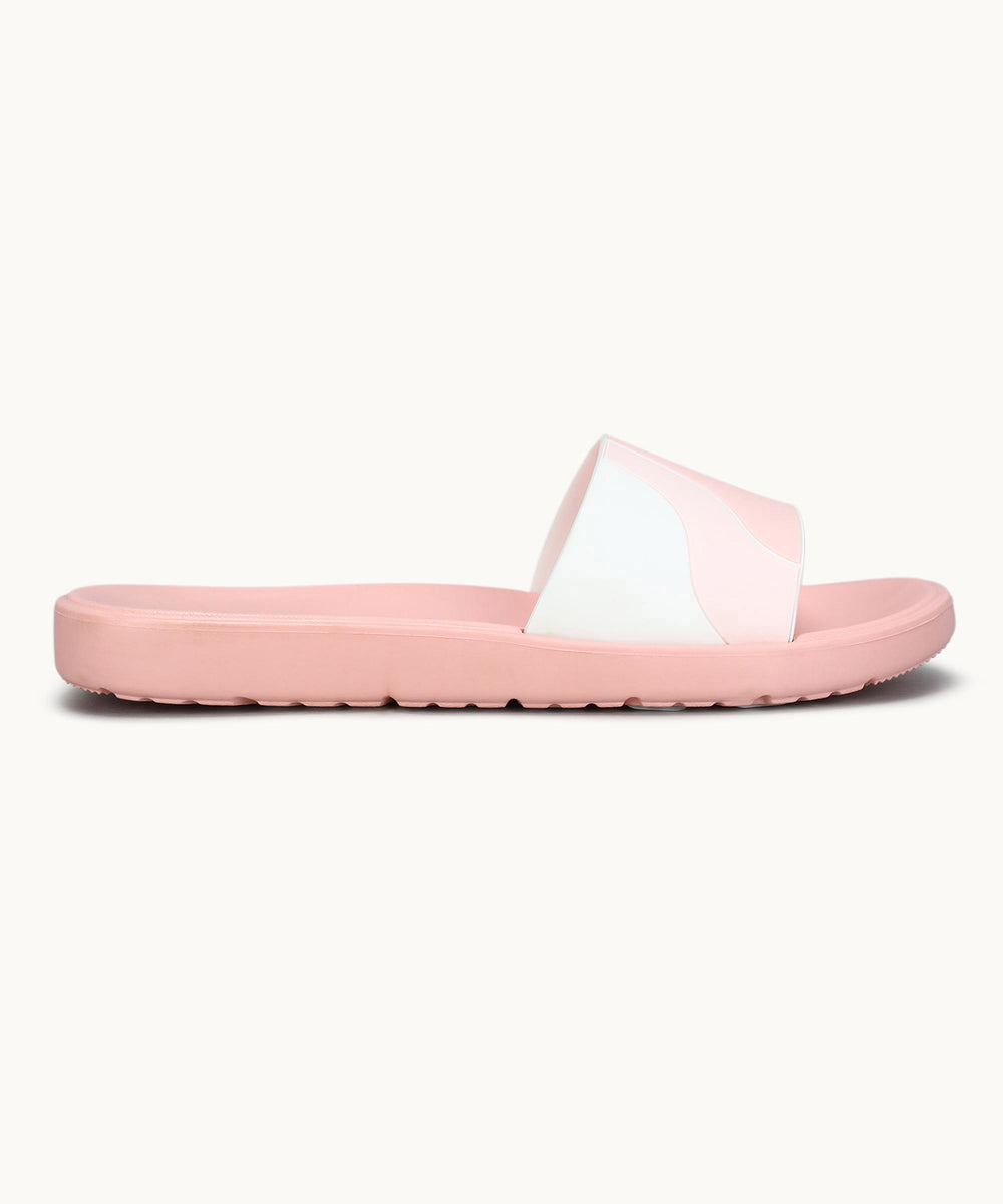 Paragon Women's Peach Sliders with Cushioned Sole for Everyday Use