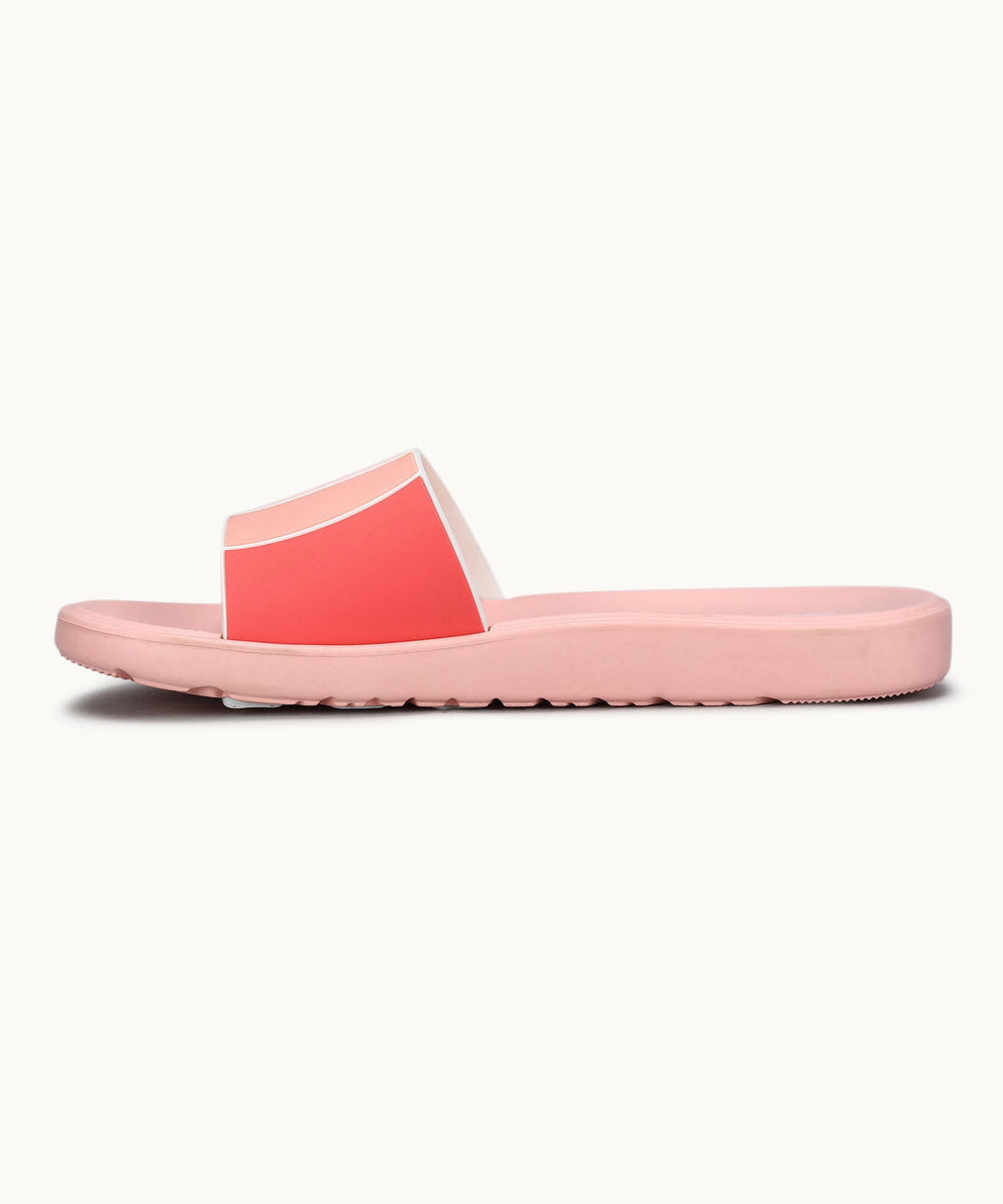 Paragon Women's Peach Sliders with Cushioned Sole for Everyday Use