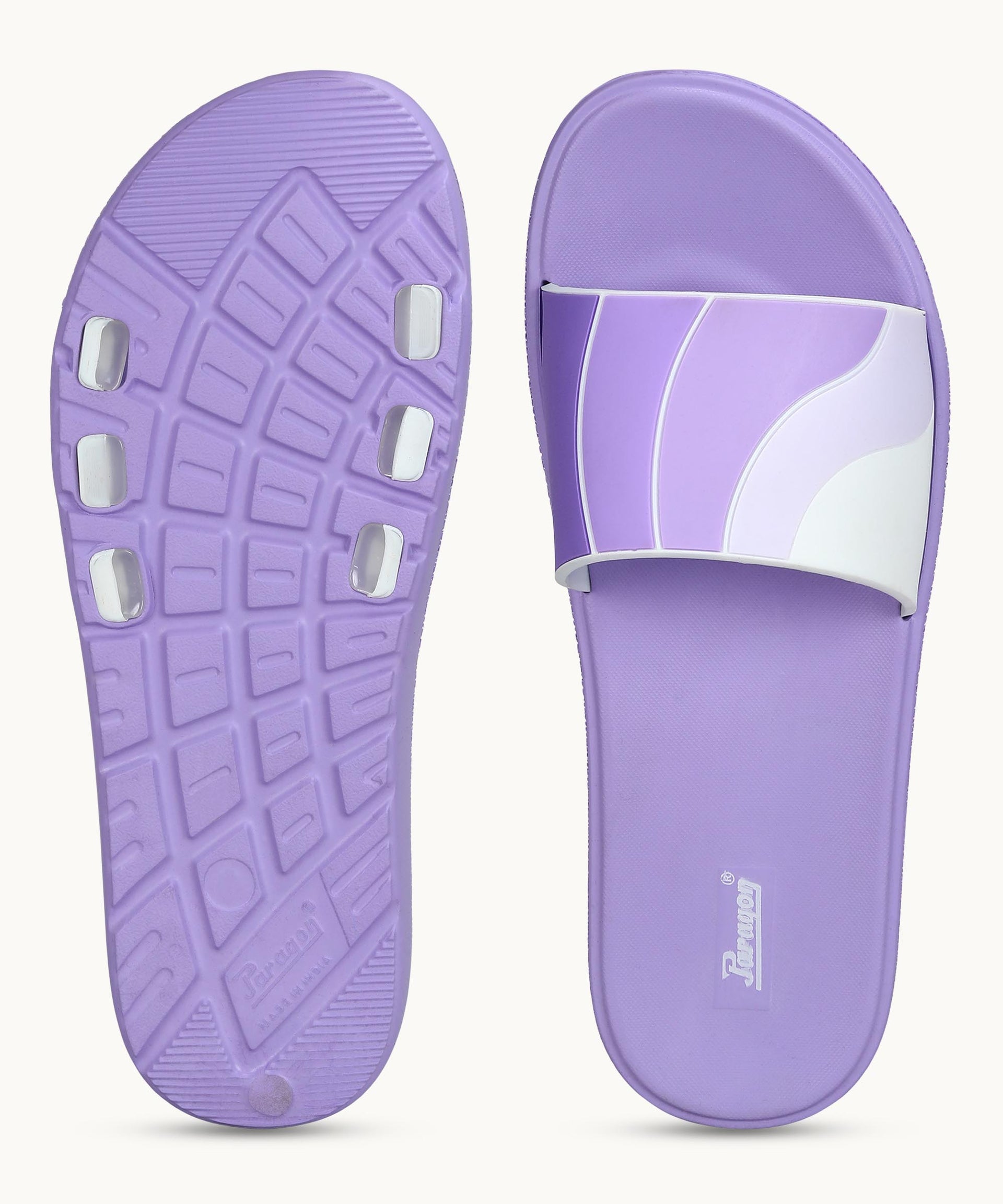 Paragon Women&#39;s Purple Sliders with Cushioned Sole for Everyday Use