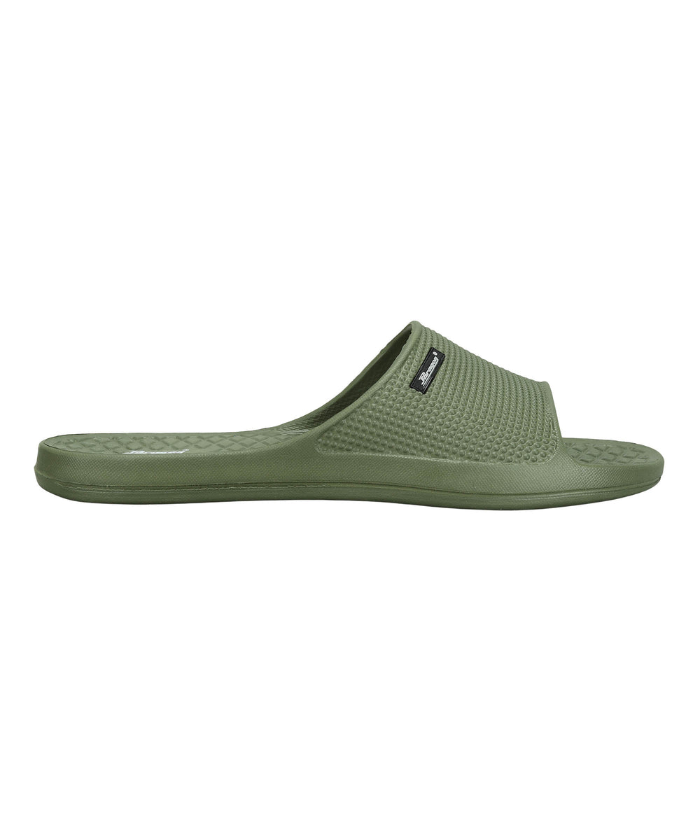 Paragon Men's Olive Green Sliders with Comfortable &amp; Durable Sole