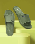 Paragon Men's Olive Green Sliders with Comfortable & Durable Sole