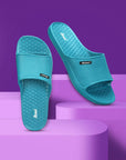 Paragon Men's Teal Blue Sliders with Comfortable & Durable Sole
