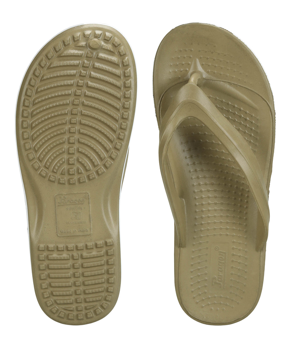 Paragon Men's Lightweight Beige Flip Flops for Everyday Use