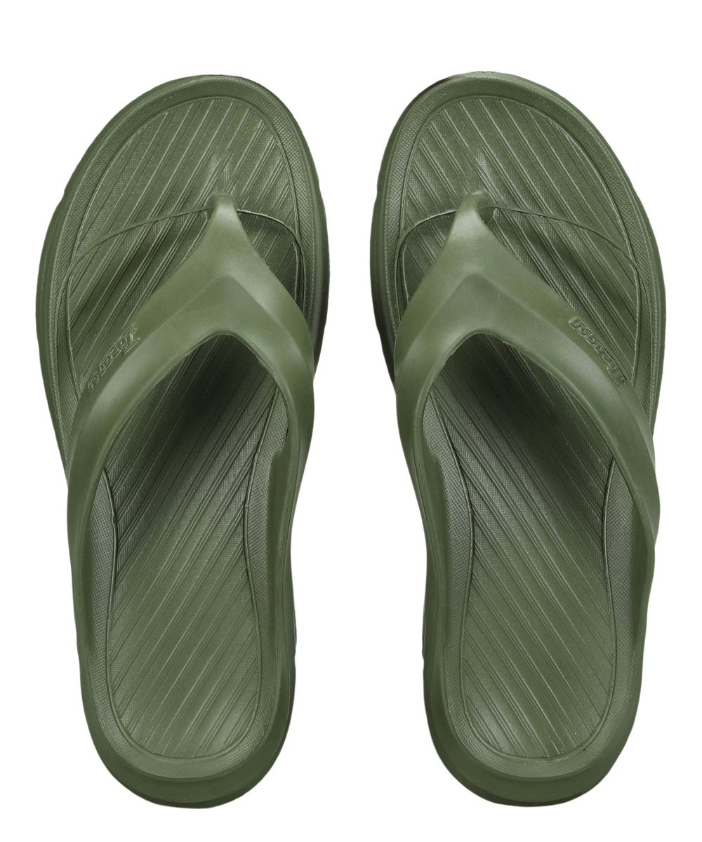 Paragon Men's Lightweight Olive Green Flip Flops for Everyday Use