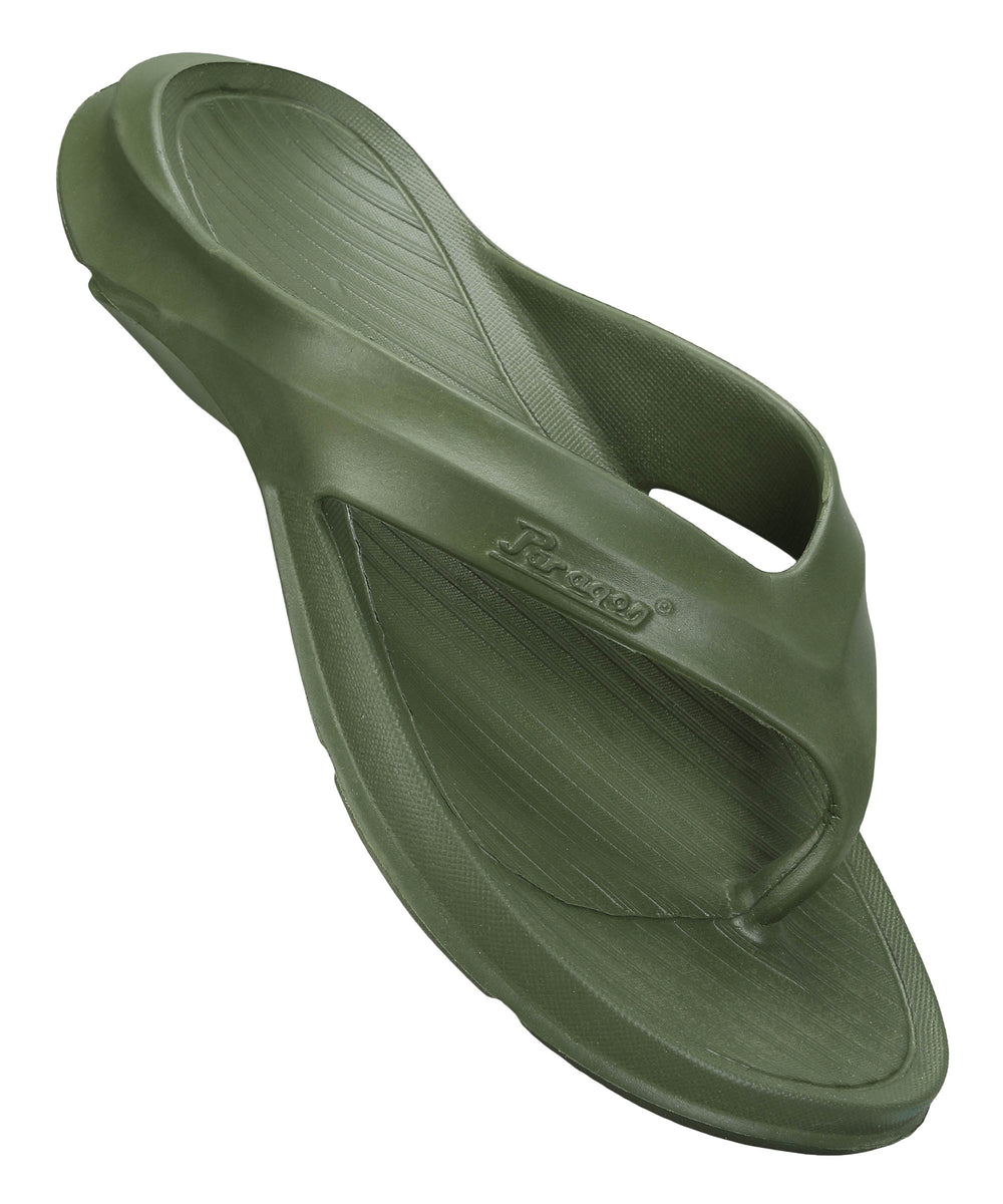 Paragon Men's Lightweight Olive Green Flip Flops for Everyday Use