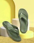 Paragon Men's Lightweight Olive Green Flip Flops for Everyday Use
