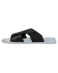 Paragon Men's Black Grey Slip-on Sandals for Men | Comfortable Sole & Durable
