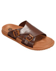 Paragon Men's Brown Tan Slip-on Sandals for Men | Comfortable Sole & Durable