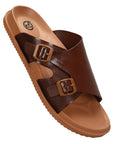 Paragon Men's Brown Tan Slip-on Sandals for Men | Comfortable Sole & Durable