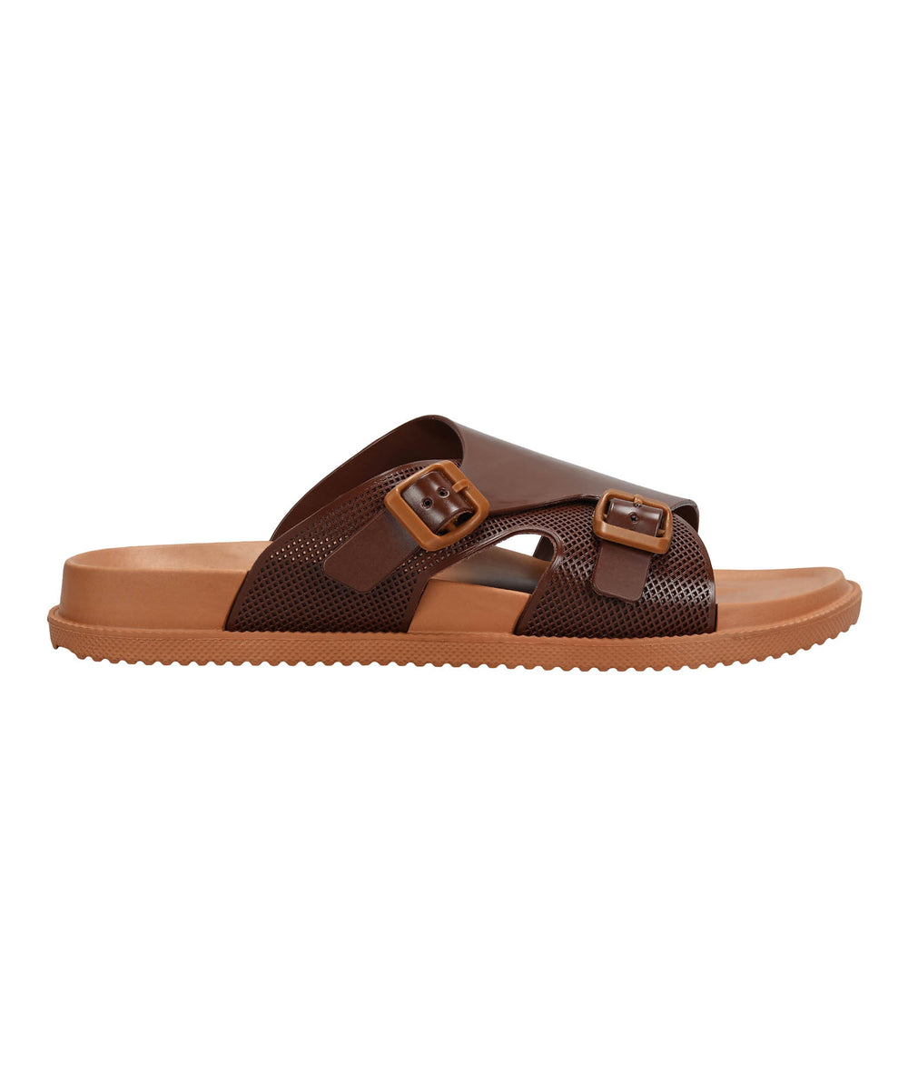 Paragon Men's Brown Tan Slip-on Sandals for Men | Comfortable Sole &amp; Durable