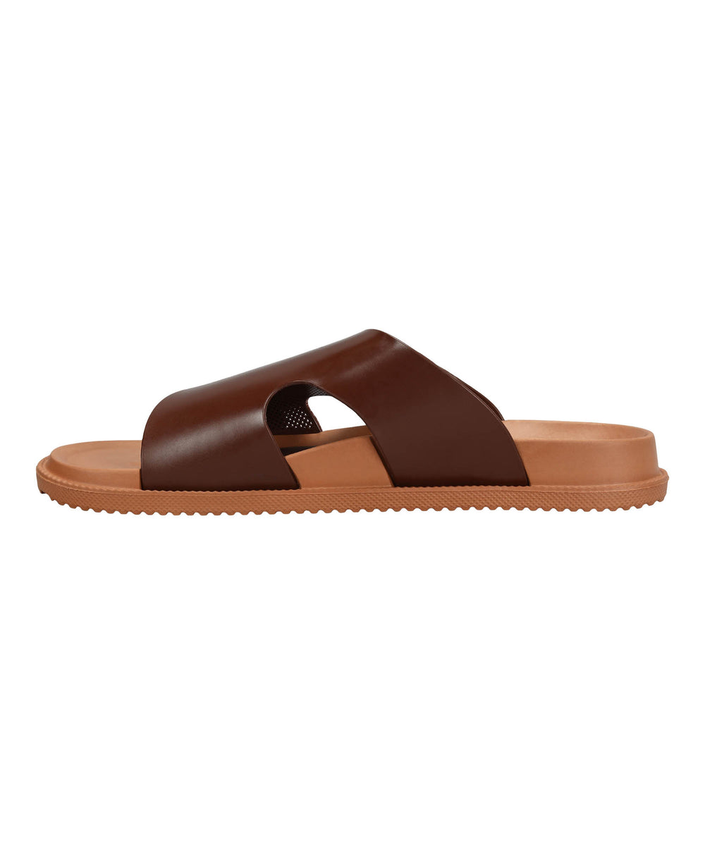 Paragon Men's Brown Tan Slip-on Sandals for Men | Comfortable Sole &amp; Durable