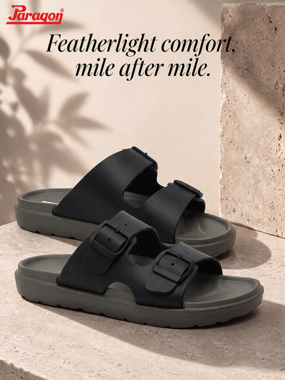 Paragon Men Sandals Comfortable Dual Buckle Strap Lightweight for Daily Outdoor Use