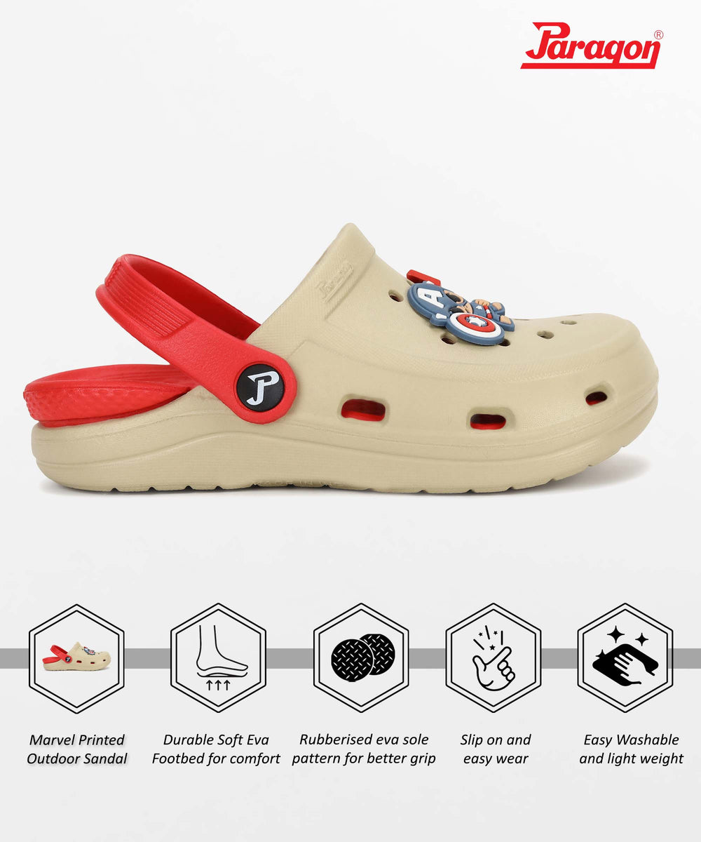 Marvel Captain America EVMK8013K Kids' Casual Clogs | Stylish Clogs for Kids with Durable Sole, Cushioned Foot Support &amp; Sturdy Build | Ideal for Outdoor Use