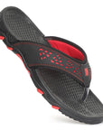 Paragon Black and Red Ultra-Durable Everyday Flip Flops for Men