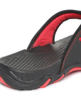 Paragon Black and Red Ultra-Durable Everyday Flip Flops for Men