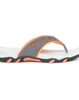 Paragon Grey and Orange Ultra-Durable Everyday Flip Flops for Men