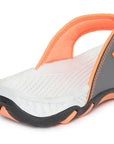 Paragon Grey and Orange Ultra-Durable Everyday Flip Flops for Men