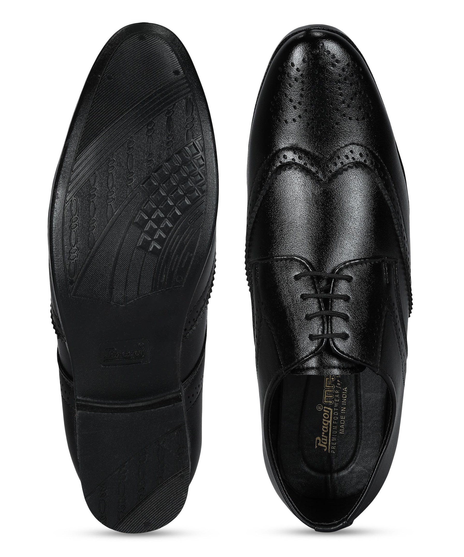 Paragon Men&#39;s Black Formal Shoes| Trendy, Durable &amp; Sturdy for Outdoor Wear