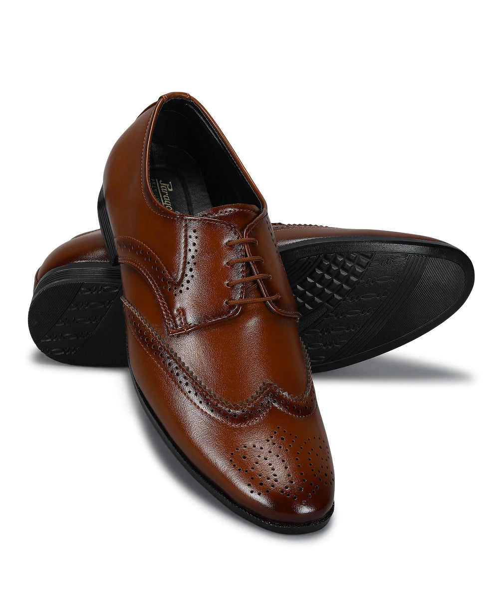 Paragon Men's Tan Formal Shoes| Trendy, Durable &amp; Sturdy for Outdoor Wear