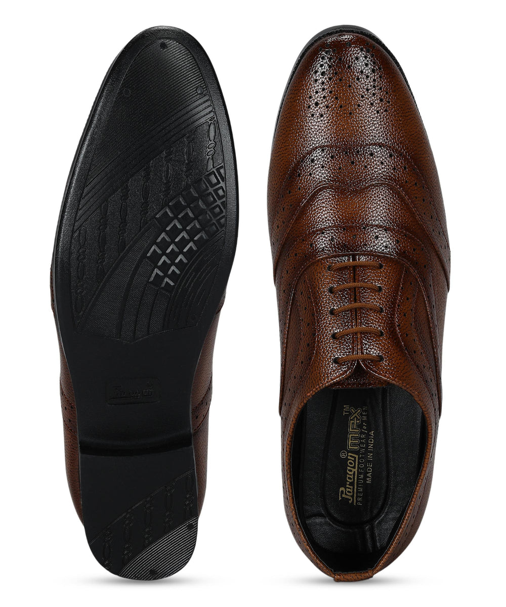 Paragon Men's Tan Formal Shoes| Trendy, Durable &amp; Sturdy for Outdoor Wear